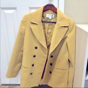 Mustard Yellow Pea Coat